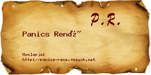 Panics René névjegykártya